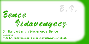 bence vidovenyecz business card